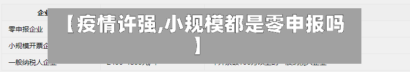 【疫情许强,小规模都是零申报吗】