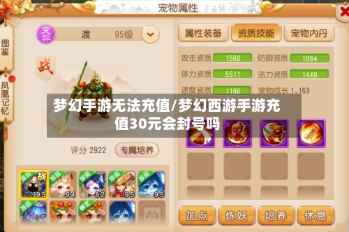 梦幻手游无法充值/梦幻西游手游充值30元会封号吗